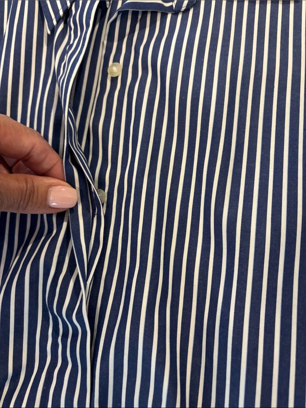 Ralph Lauren Women’s Blue White Stripe Long Sleeve Cotton Button-Down Shirt - M - Picture 6 of 8